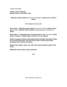 Book Press Release
