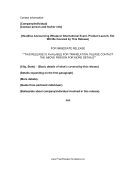 International Press Release